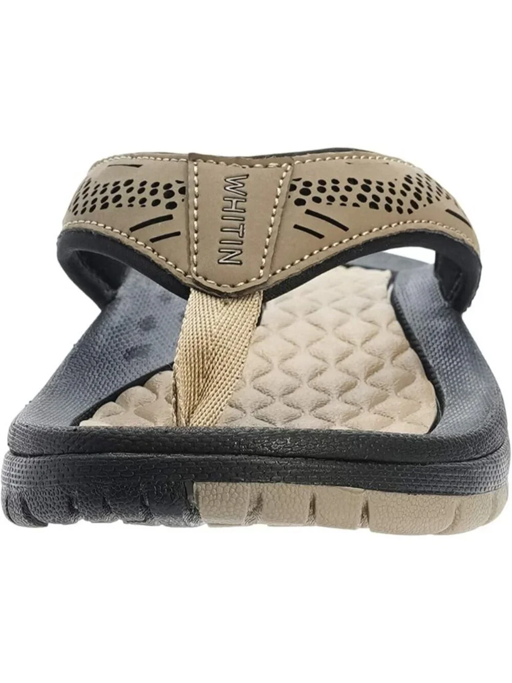 Men's Khaki Flip Flops | Outdoor Thong Sandals Arch Support Slip Resistant
